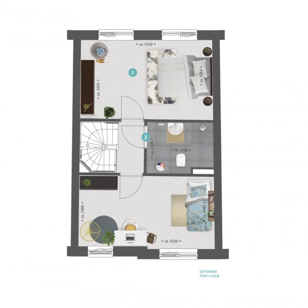 Plattegrond type C en D verdieping opties Plattegrond type C en D verdieping opties