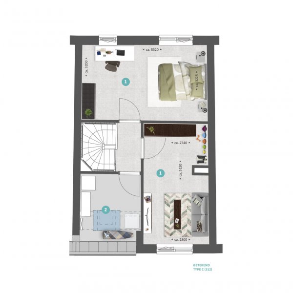 Plattegrond type C en D verdieping opties Plattegrond type C en D verdieping opties