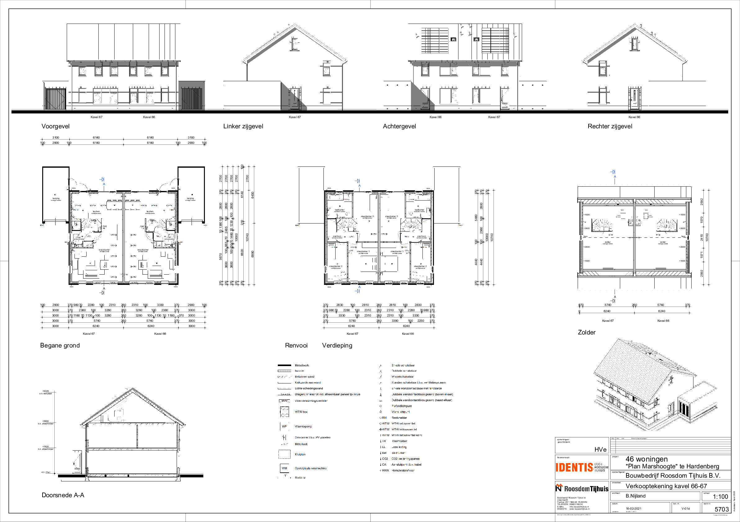 Verkooptekening bouwnr 66-67 Verkooptekening bouwnr 66-67