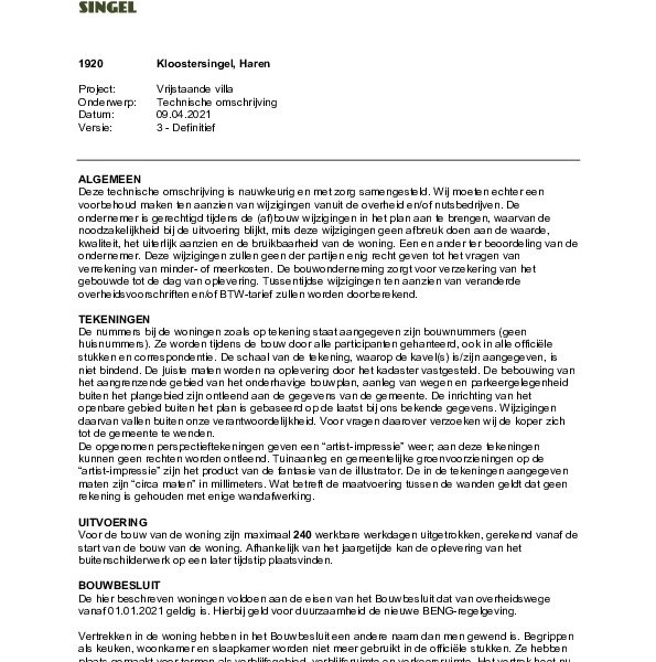 Technische omschrijving Technische omschrijving