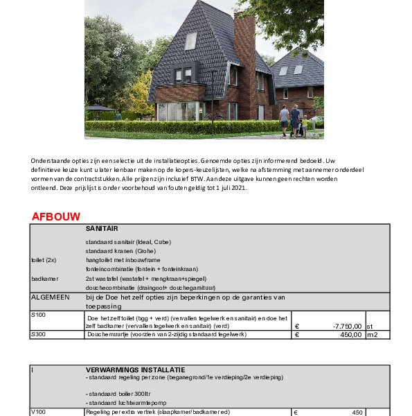 Afbouw meerwerklijst Afbouw meerwerklijst