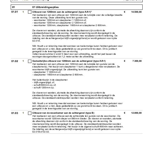 Optielijst Optielijst