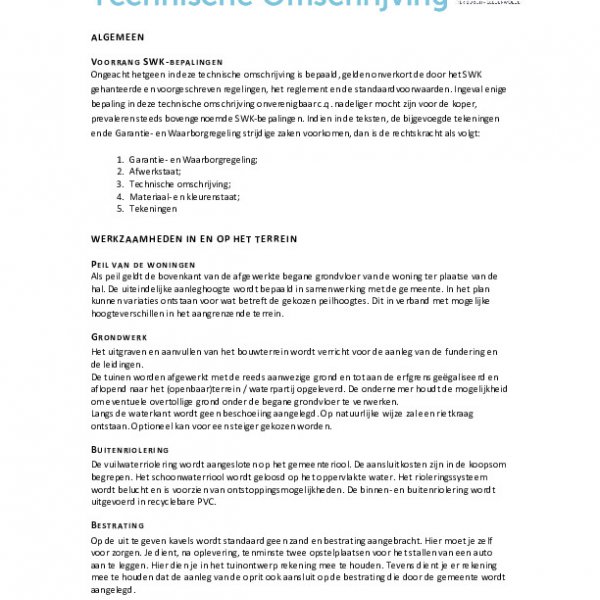Technische omschrijving Technische omschrijving