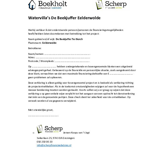 Haalbaarheidscheck Haalbaarheidscheck