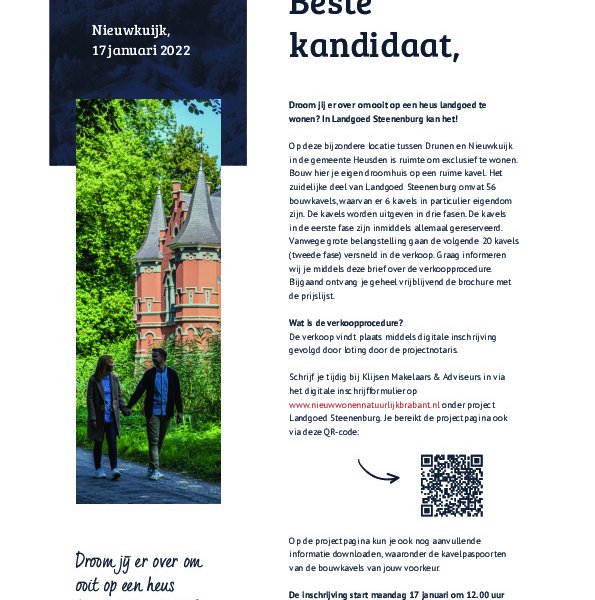 Welkomsbrief fase II Welkomsbrief fase II