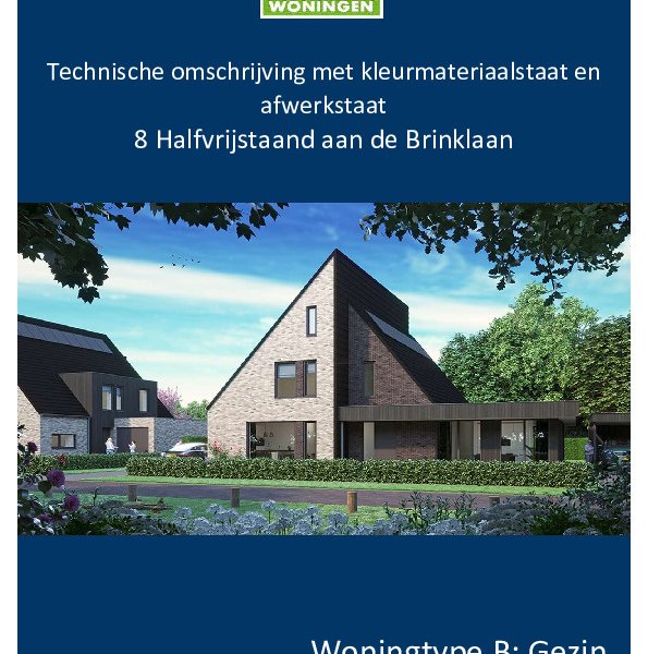 Technische omschrijving Gezinswoning Technische omschrijving Gezinswoning
