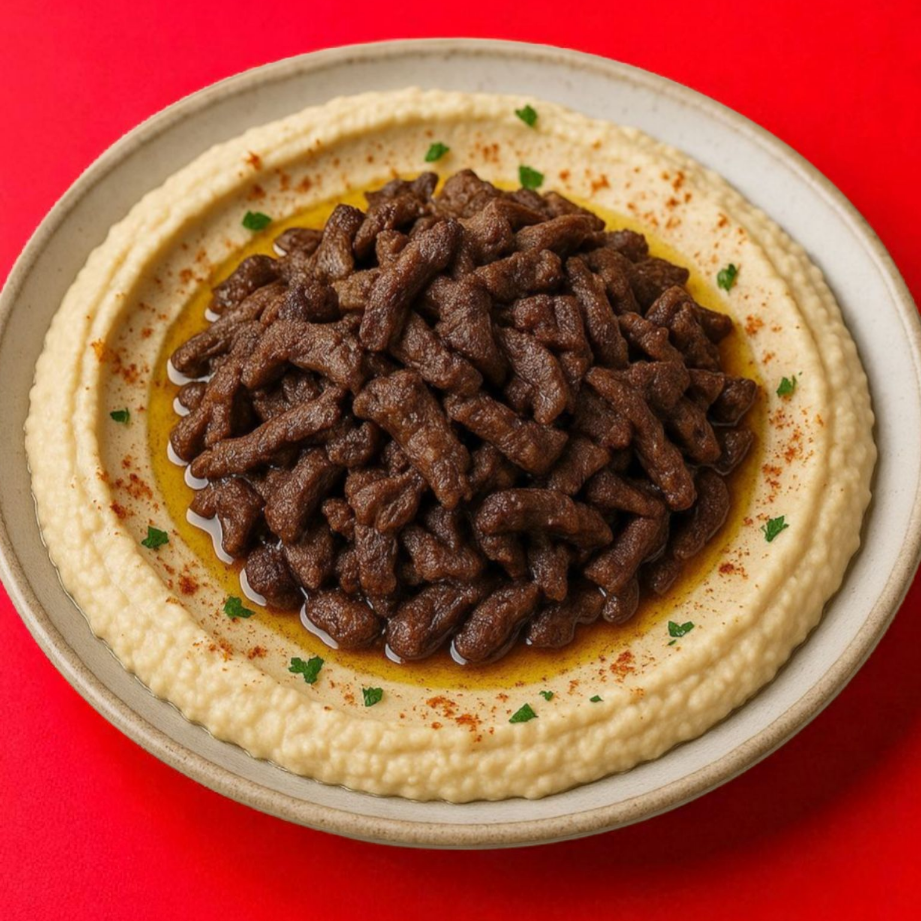 Hummus with Beef shawarma