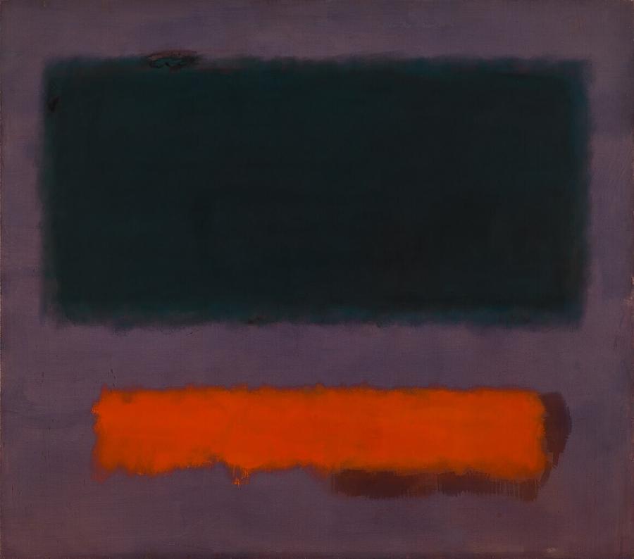 Grey, Orange on Maroon, No. 8 (Grijs, oranje op kastanjebruin, nr. 8)