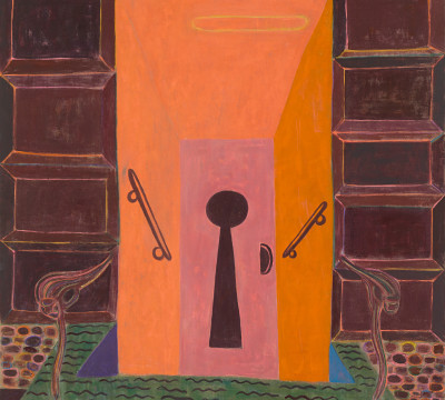 Tal R - Keyhole, 2016 Pigment en konijnenlijm op canvas, 240 x 188 cm Courtesy of the Artist and Cheim & Read, New York