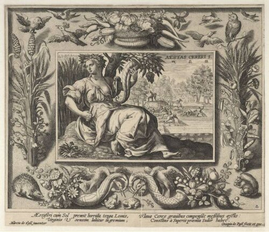 Crispijn de Passe (I), De zomer, circa 1590-1600, gravure op papier, legaat: Dr. J.C.J. Bierens de Haan 1951