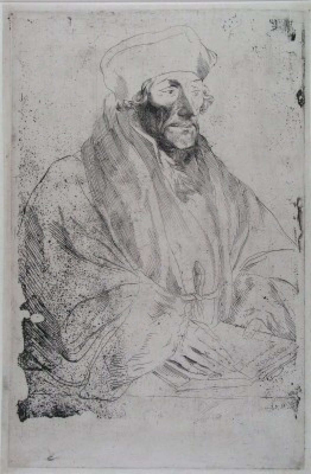 Anthonie van Dyck, Portrait of Desiderius Erasmus, ca. 1630, etching, purchase with support of: Stichting Lucas van Leyden 1961