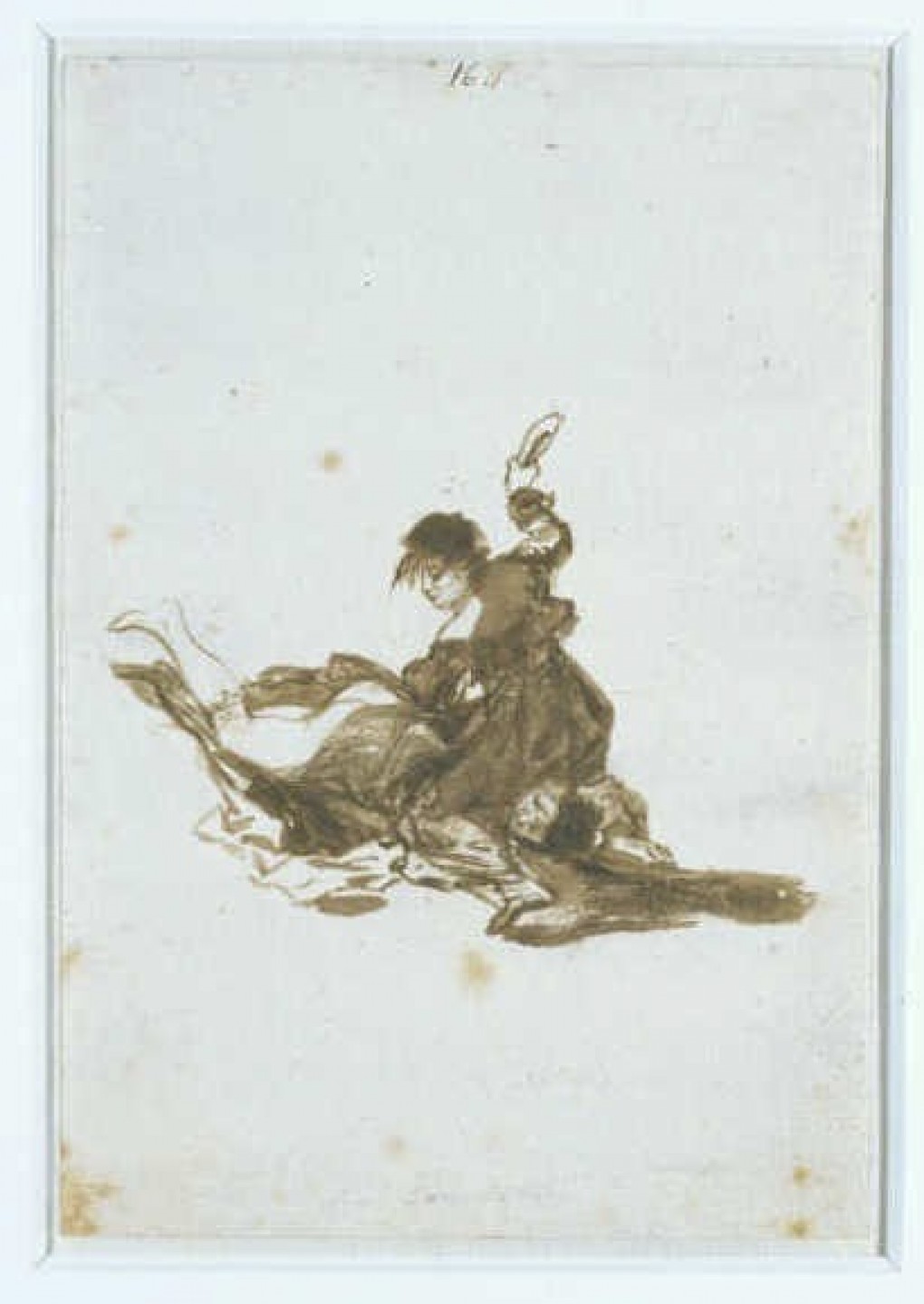 Francisco Goya, Two Women Fighting, circa 1808 - 1814, brush and brown ink, loan: Stichting Museum Boijmans Van Beuningen 1940 (collection Koenigs)