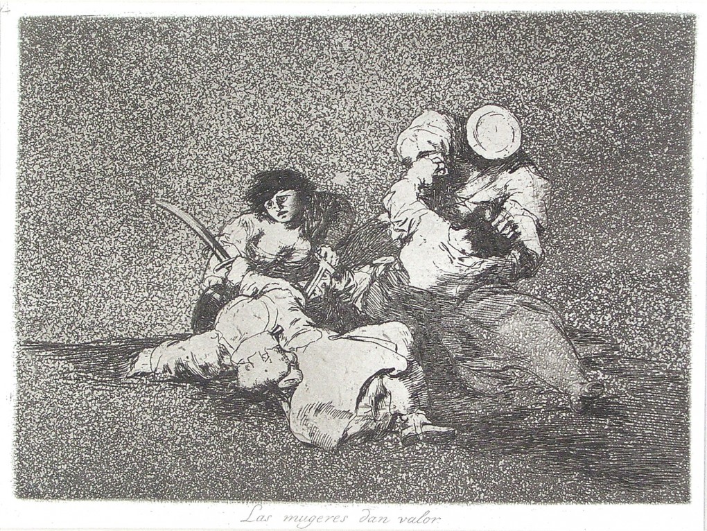 Francisco Goya, Las mugeres dan valor (The women give courage), circa 1810 - 1814, etching, aquatint, lavis, dry-point and burnisher with plate tone on wove paper, donation: Dr. A.J. Domela Nieuwenhuis 1923