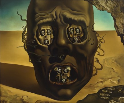 Salvador Dalí, Le visage de la guerre (Het aangezicht van de oorlog), 1940. Museum Boijmans Van Beuningen, Rotterdam, foto: Studio Tromp, Rotterdam. © Salvador Dalí, Fundación Gala-Salvador Dalí