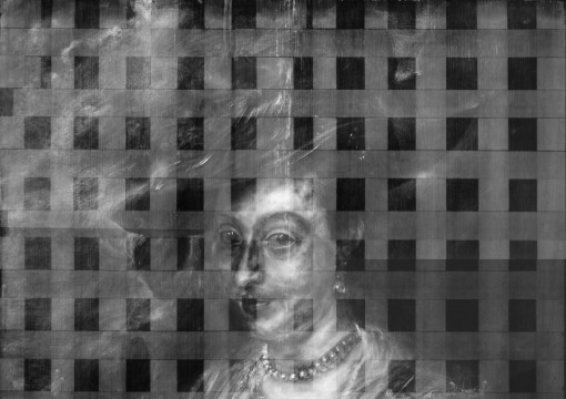 Hoed, detail rontgen, Atelier Boersma, Rotterdam (2006). Peter Paul Rubens, Portret van een vrouw (1635-1640)
