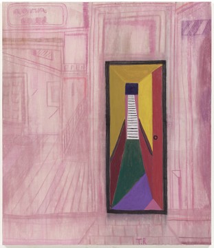 Tal R – Upstairs, 2005 Pigment en konijnenlijm op canvas, 200 x 172 cm Galleri Bo Bjerggaard. Foto: Anders Sune Berg