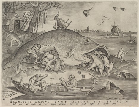 Pieter van der Heyden, Big Fish Eat Little Fish, 1557, Museum Boijmans Van Beuningen, Rotterdam. From the estate of Dr. J.C.J. Bierens de Haan 1951