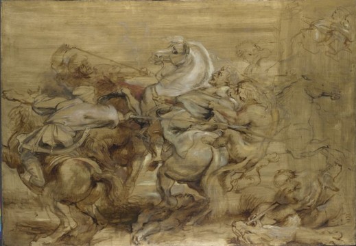 Peter Paul Rubens, The Lion Hunt, c. 1615, oil on panel, 73,6 s 105,4 cm. London, The National Gallery