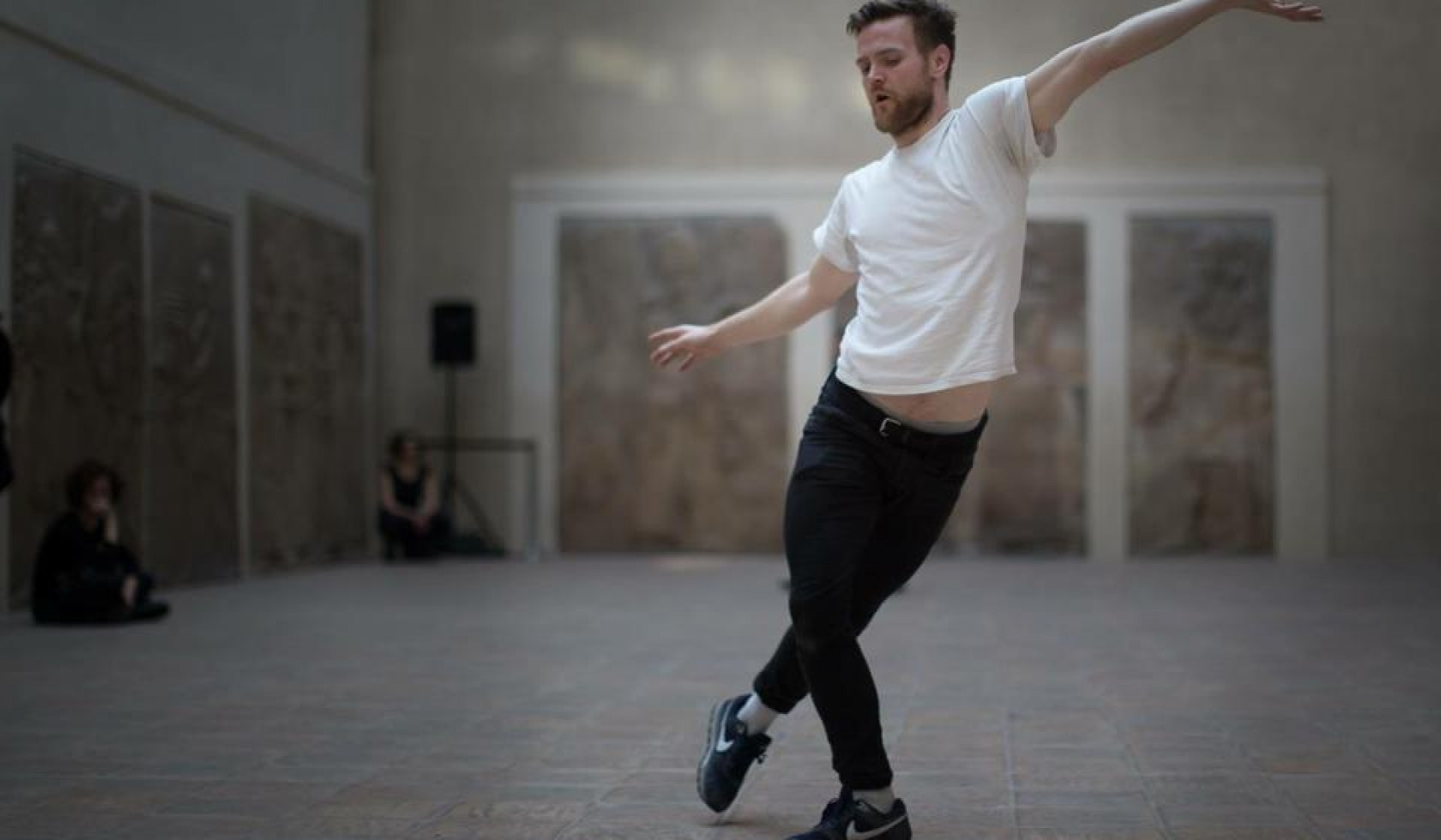Connor Schumacher in the Louvre during Dancing Museums