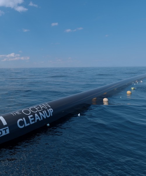 Boyan Slat The Ocean Cleanup, 2013-heden. Ontwerp voor Offshore-installatie. Courtesy The Ocean Cleanup. Foto: Erwin Zwart