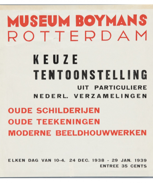 23-12-1938 t/m 01-02-1939 - Schilderijen, teekeningen en beeldhouwwerken uit particuliere Nederlandsche verzamelingen