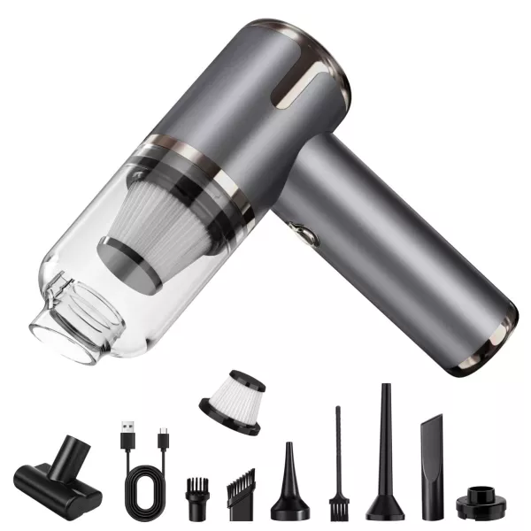 Compact and Portable Vacuum Cleaner – Cordless Mini Vacuum with Strong Suction, Washable Filter & Multiple Attachments for Car, Home & Office
