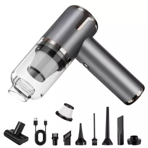 Compact and Portable Vacuum Cleaner – Cordless Mini Vacuum with Strong Suction, Washable Filter & Multiple Attachments for Car, Home & Office