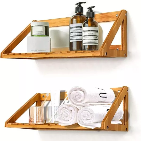 BAMBOO WALL SHELVES SET