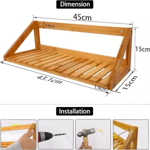 BAMBOO WALL SHELVES SET