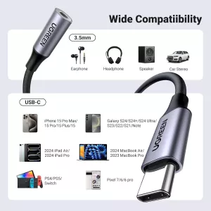UGreen Braided USB-C to 3.5mm Headphone Adapter