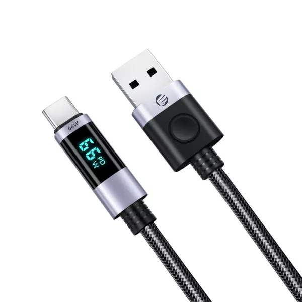 ORICO USB-A to USB-C PD 66W Fast Charge & Data Cable with LED Display