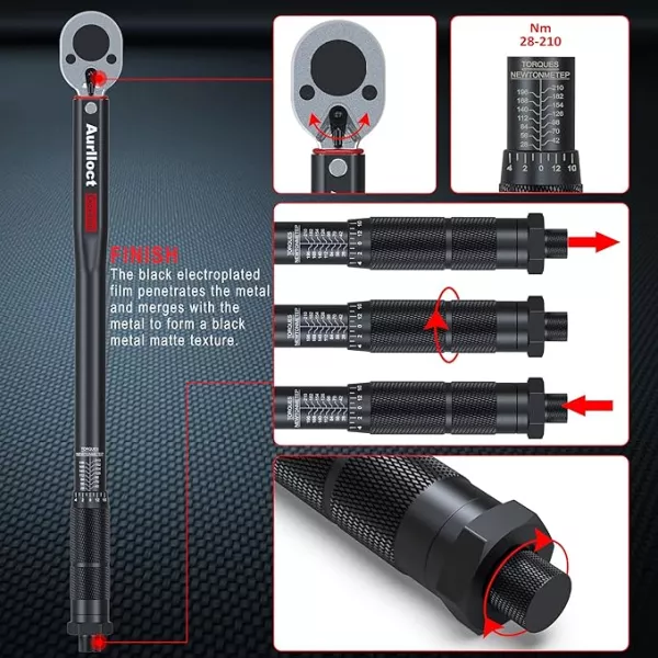 Aurlloct 1/2 Inch Drive Click Torque Wrench