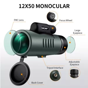 K&F Concept HD 12X50 Monocular Telescope for Smartphone