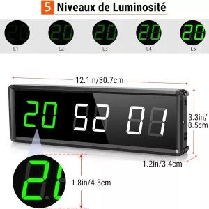 Sports Fitness Timer Wall Clock