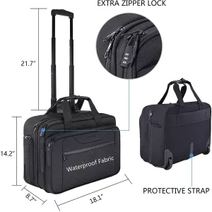 KROSER Rolling Laptop Bag Premium 17.3 Inch Water-P