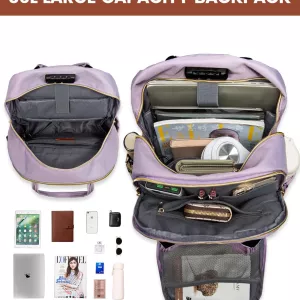 LOVEVOOK Laptop Backpack Purse Light Purple