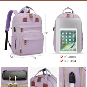 LOVEVOOK Laptop Backpack Purse Light Purple