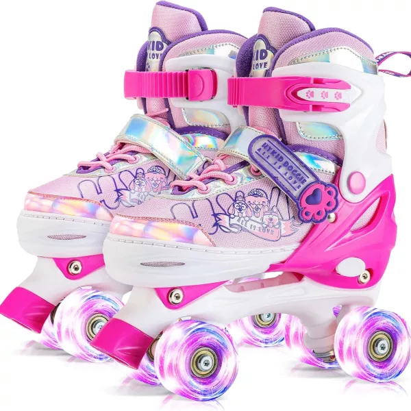 HYKID 4 Size Adjustable Roller Skates (Size :M)