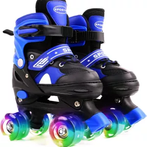 Adjustable Rollerskates With Light UP ( Size: 35 / 38 )