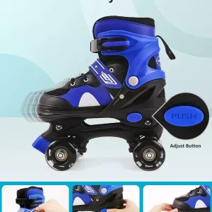Adjustable Rollerskates With Light UP ( Size: 35 / 38 )