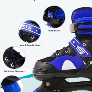Adjustable Rollerskates With Light UP ( Size: 35 / 38 )