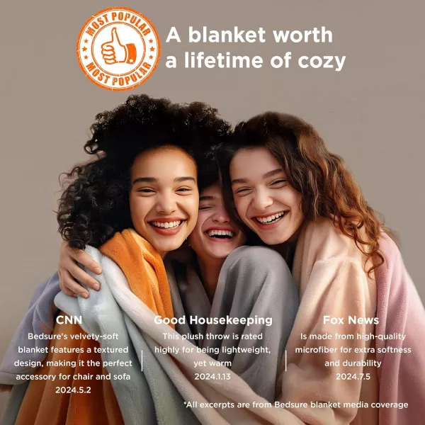 Bedsure Fleece Throw Blanket Grey (Sixe: 30x150 cm)