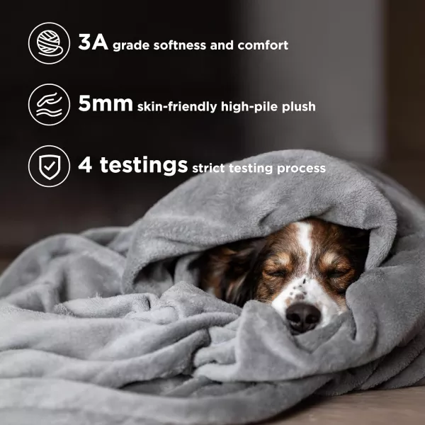 Bedsure Fleece Throw Blanket Grey (Sixe: 30x150 cm)