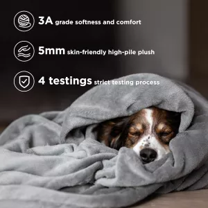 Bedsure Fleece Throw Blanket Grey (Sixe: 30x150 cm)