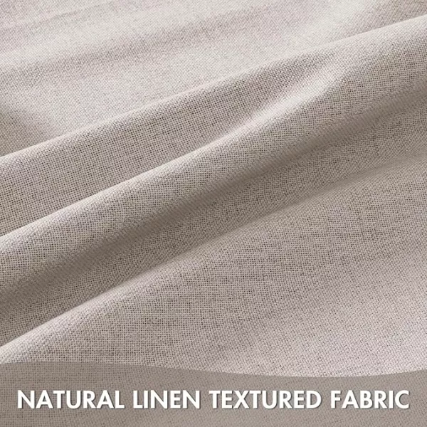EMEMA Ivory White Linen Blackout Curtains 2 Panels 140x225
