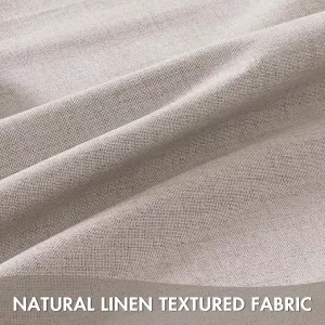 EMEMA Ivory White Linen Blackout Curtains 2 Panels 140x225