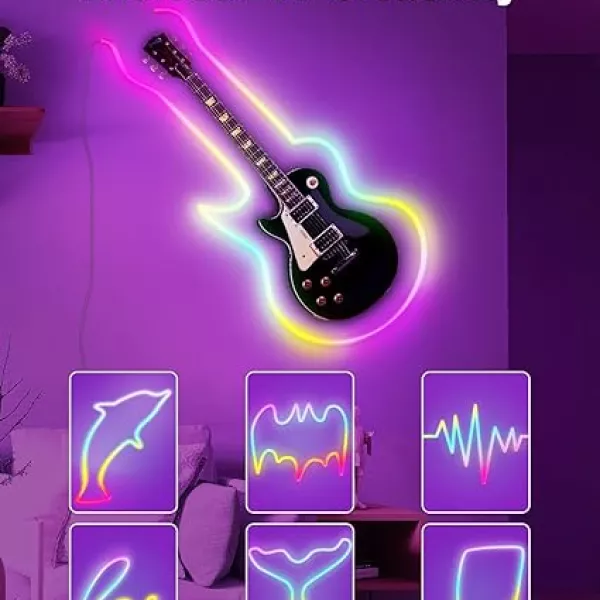 LPDISPLAY Smart Neon LED Light Strip 3m, RGB-IC 16Mil. Colors Changing, Music Sync, Works with Alexa and Google Assistant, Upgraded Shiny Structure, 2.4Ghz WiFi [Energy Class G]
