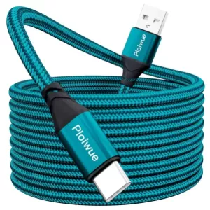 USB C Cable 8 m, Extra Long USB C Charging Cable Nylon Braided PS5 Controller Charging Cable USB Type C Cable for Samsung Galaxy S22 S21 S20 S10 S9 S8 Note 10 9 8, PS5, Huawei P30 P20, LG V30 V20 G6