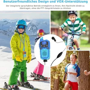 Walkie Talkie Set of 3, Walky Talky Adult Children from 5 Years VOX High Range Woki Toki Outdoor Camping Gift Boy from 3 4 6 7 8 9 10 Years