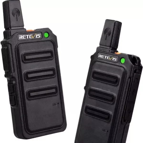 Retevis RT619 Walkie Talkie Rechargeable Adults, 1300mAh PMR446 Walkie Talkies Mini, 16 CH CTCSS/DCS Hiking VOX Hands Free 2 Way Radio Portable, Camping (2Pcs, Black)